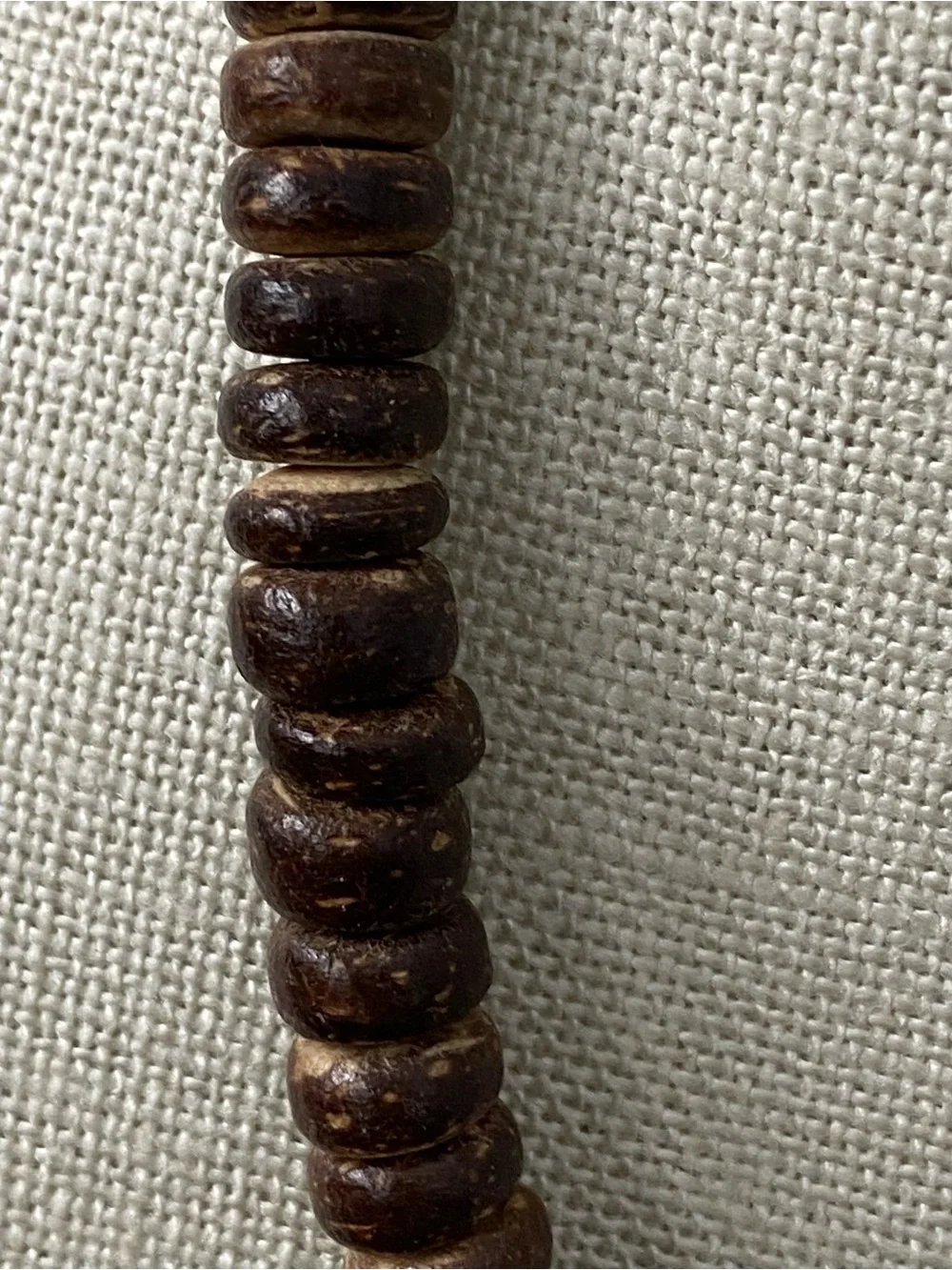 Coconut Shell Beaded Necklace New NWT Unisex Natural Boho Tropical 17.5” Brown